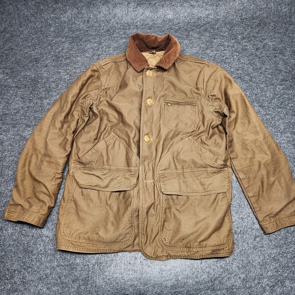 Hettrick American Field Vintage Upland Bird Field Hunting Jacket Brown Canvas 44